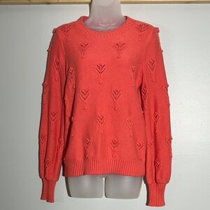 LOFT Vibrant Coral Crew Neck Sweater